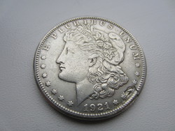 1921 S USA Morgan Peace dollar 26.8g 0.900ag ezüst érme 