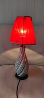 Gyönyörű különleges festésű domború díszítésű asztali lámpa, Zsolnay, Fischer jellegű darab.
