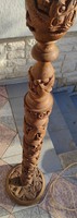 Carved standing lamp made of wood, special oriental dragons, rich genius luxury product Asian style.