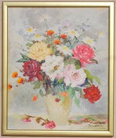 Szamosfalvi albert roses oil on canvas