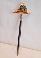 Antik toledói miniatűr kard, levélbontókés, papírvágókés