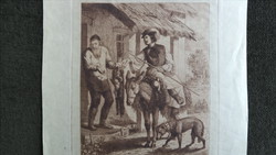 Szemlér Mihály (1833-1904) A vándorlegény 1863 prémium metszet