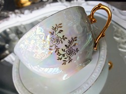 Aranyozott lüsztermázas teás csésze