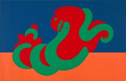 Victor Vasarely(1906-1997) 'Dragon'- Sárkány-, Nagy méretű szitanyomat,  50 x 70 cm,