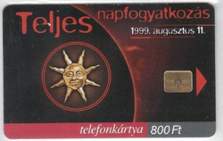Magyar telefonkártya 0069    1999 Napfogyatkozás   100.000 Db