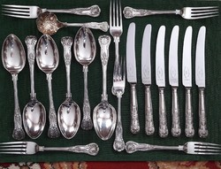 Vastagon ezüstözött angol evőeszközök, étkészlet