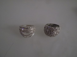 Ring - 2 silver-plated - 1.7 cm - small size