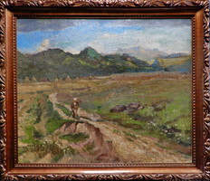Joseph Balla: on the way home, oil painting