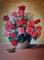 Oil painting: roses