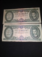 1962 Magyar tíz forint 2 db