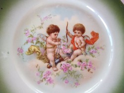 Antik csehszlovák puttós, angyalos tányérok 2 db