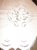 Álomszép fehér madeira hímzett puttó angyalos vitrázs függöny különlegesség