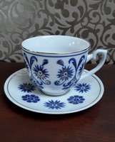 4186 - Nagyon szép kék - arany mintás porcelán teáscsésze aljjal ( orosz)