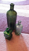 3db zöld üveg palack