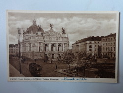 Régi képeslap: Lwow (Lemberg), német színház, 1938 - Dioszem felhasználó részére