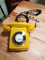 Tárcsás telefon,retro ritka sárga