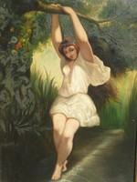 Jó kvalitású ,különleges témájú XIX.századi festmény