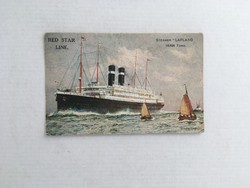 Red Star Line hajótársaság, "Lapland" gőzös óceánjáró, tengerjáró hajó képeslap, 1920/1930