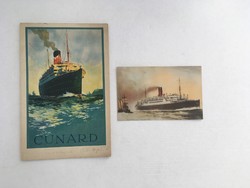 Cunard Line hajótársaság, R.M.S. Tuscania óceánjáró, tengerjáró utaslista, 1930. + korabeli képeslap