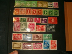35 darab régi magyar bélyeg lot adópengő korai komunista stb bélyegek KIÁRUSÍTÁS 1 forintról