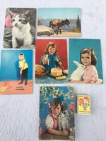 6 darabos képeslap csomag - gyermek gyerek - cica állatos képeslap 