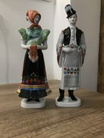 Hollóházi porcelán matyó népviseletes pár