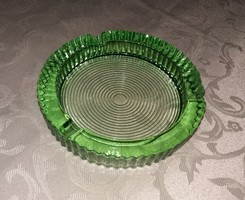 Zöld üveg kristály hamutartó hamutál