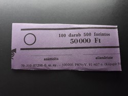 Retró bankjegykötegelő szalag 500 Ft-os bankjegyhez - Papírpénz kötegelő bankjegyszalag