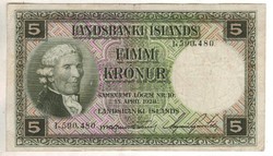 5 kronur 1928 Izland 2. Sorszám előtt nincs betű