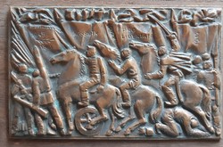 Magyar vitézség, bronz dombormű, relief