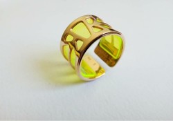 Les Georgettes - Ibiza állítható aranyozott sárgaréz gyűrű