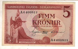 5 kronur 1957 Izland 