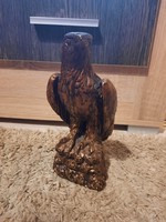 Antik bronzírozott gipsz madár szobor