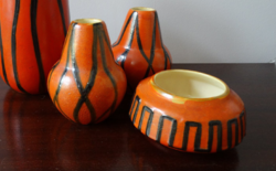 Tófej kerámia vázák és kínáló tálka