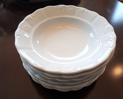 Régi Zsolnay indamintás hullámos peremű mély és lapos tányérok 4+4db 