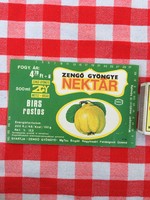 Retro üdítős szörpös üvegcímke - Birs rostos üditő - Zengő Gyöngye MGTSZ - Bogád