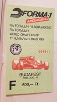 Az első Magyar Forma 1 belépőjegye 1st Hungarian Grand Prix !!!