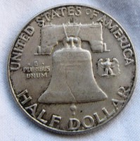 Amerikai Franklin ezüst fél dollár 1961 D.