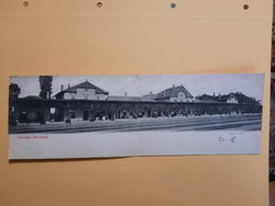 Antik levelezőlap - fotó képeslap, panoráma fotó, Hatvan, pályaudvar, 1902