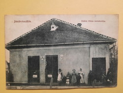 Antik levelezőlap - fotó képeslap, Jászárokszállás, Halász Miksa kereskedése, 1925