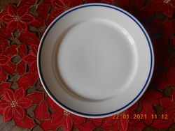 Zsolnay retro kék csíkos lapos tányér