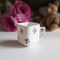 Régi rózsás mini kávés vagy babaházi csésze 