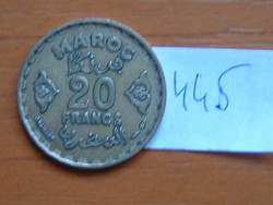 MAROKKÓ MOROCCO 20 FRANCS 1952 (a) c+w AH1371 c,Párizsi pénzverde #445