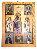 Fk/002 - Mary with the child Jesus, angels and evangelists - icon painted on wood