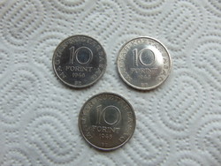 3 darab ezüst Széchenyi 10 forint 1948 LOT ! 