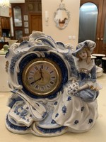 Japán porcelán kandalló óra Landex órával 