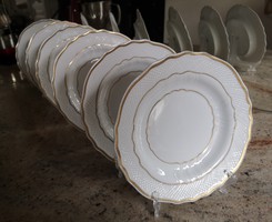 Wonderful raven house gold-edged white dessert plates with hand gilding