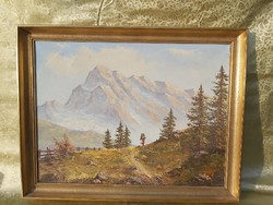 Csodálatos Alpesi táj. H. Dolanski festménye.