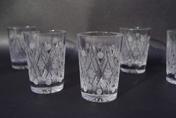 Régi retro cseh 6 db kristály pohár röviditalos pohárkészlet 