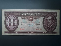 100 Forint 1962 - Hajtott szép állapotú retró ft bankjegy - Piros papír száz forintos papírpénz